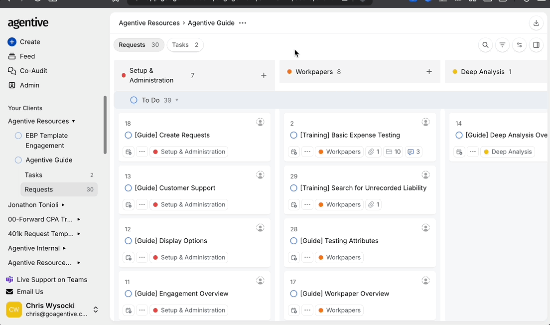 Creating a new Financial Statement Review task from the engagement Create menu