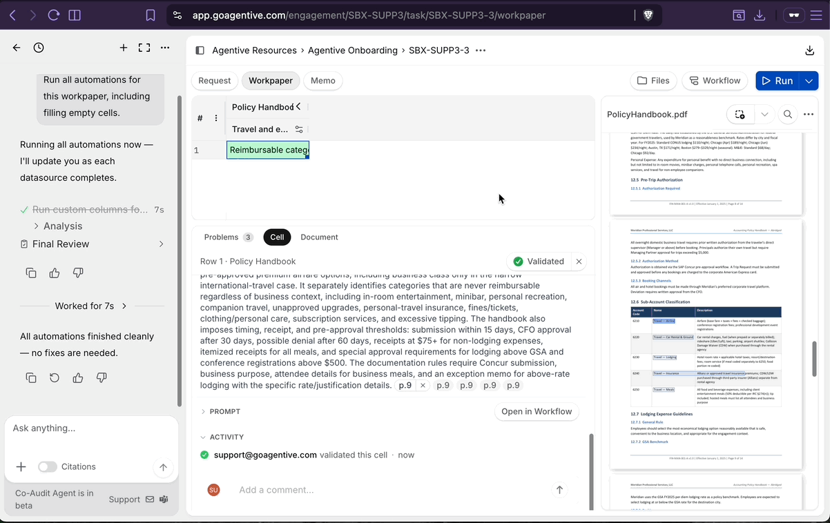 Set the Travel and Entertainment Policy as an Engagement Variable